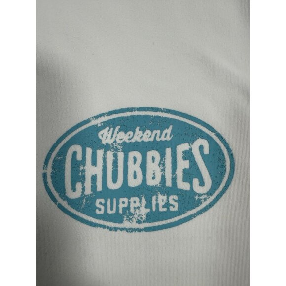 Chubbies Mens Sun Hoodie Size Medium White Graphic Pullover UPF Lightweight - Picture 9 of 13
